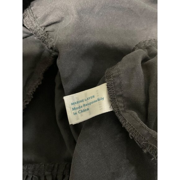 MARINE LAYER Women Mini Dress Olema Embroidered Long Sleeve Boho Grey size Small - Picture 9 of 16